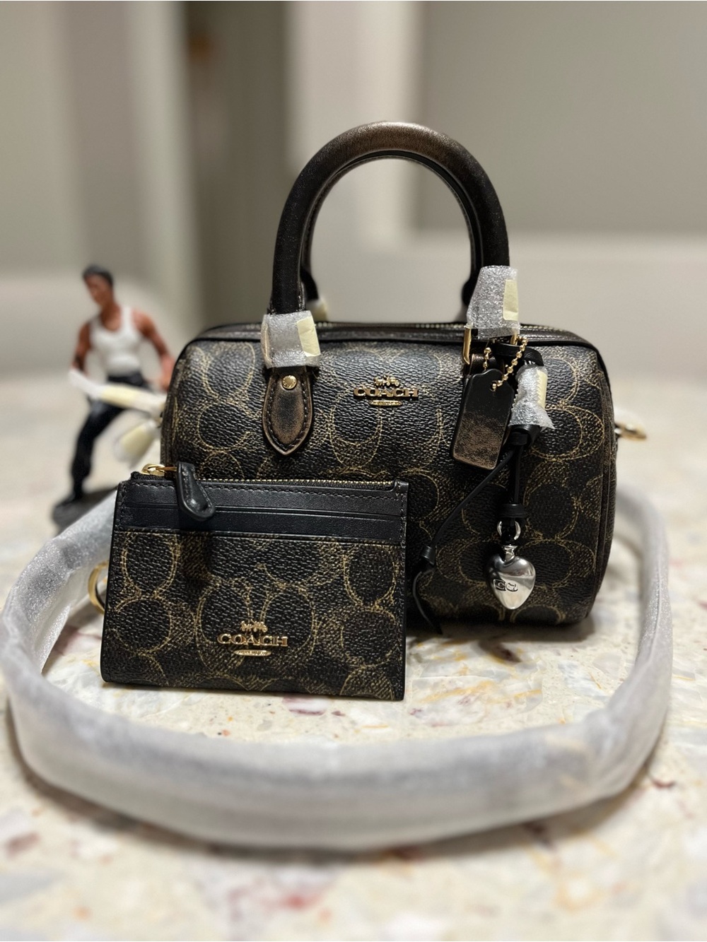 Bundle Coach Mini Rowan  Bag with ID Case Set NWT